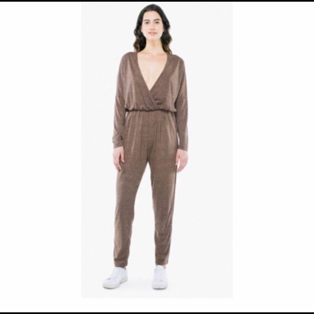 American Apparel soft brown jumpsuit